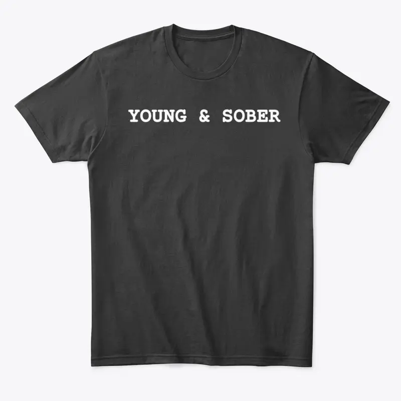 Young and Sober Black Tee